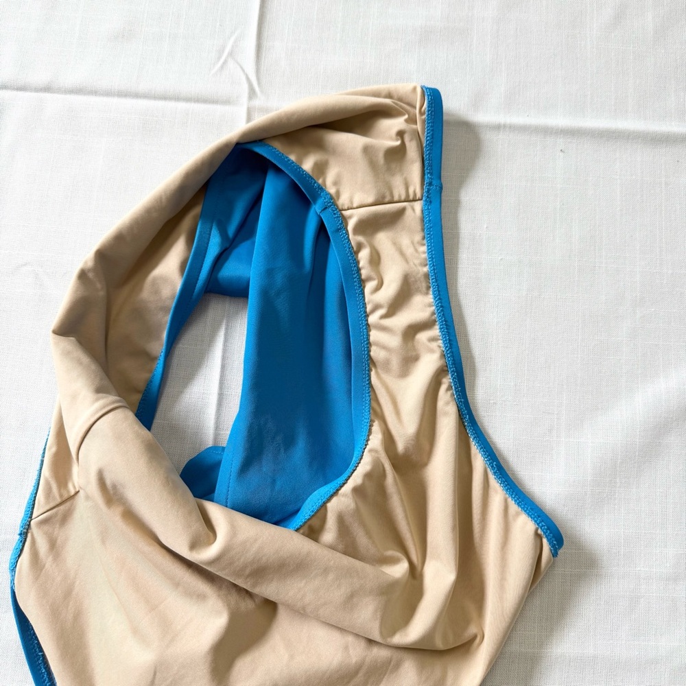 J. CREW 12 Blue Back Cut-Out  One Piece Swimsuit Women’s Size 14 - Picture 7 of 7
